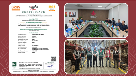 “Veysəloğlu” MMC Azərbaycanda ilk dəfə “BRCGS Storage and Distribution” sertifikatını əldə edib