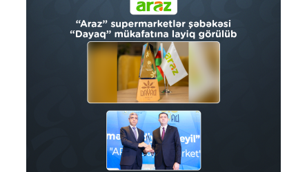“Araz” supermarketlər şəbəkəsi “Dayaq” mükafatına layiq görülüb